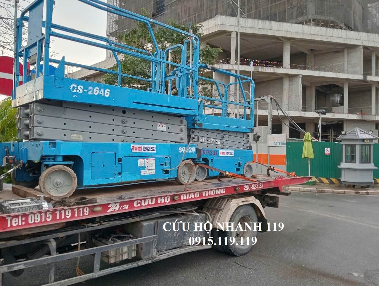 cẩu xe cứu hộ vận chuyển xe nâng KCN Đại An