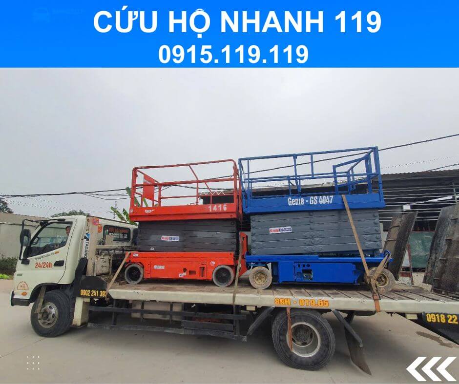 cẩu xe cứu hộ vận chuyển xe nâng KCN Đại An